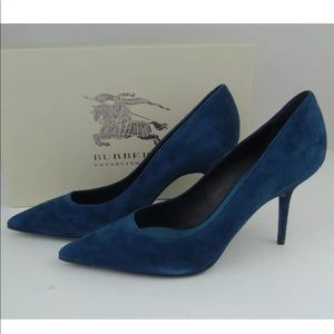 burberry teal suede pump 7.5 worn 3x boxed SOLD
